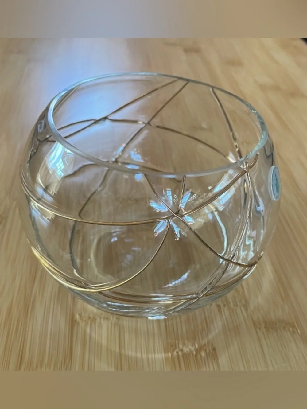 Partylite Calypso candle bowl with gold accents